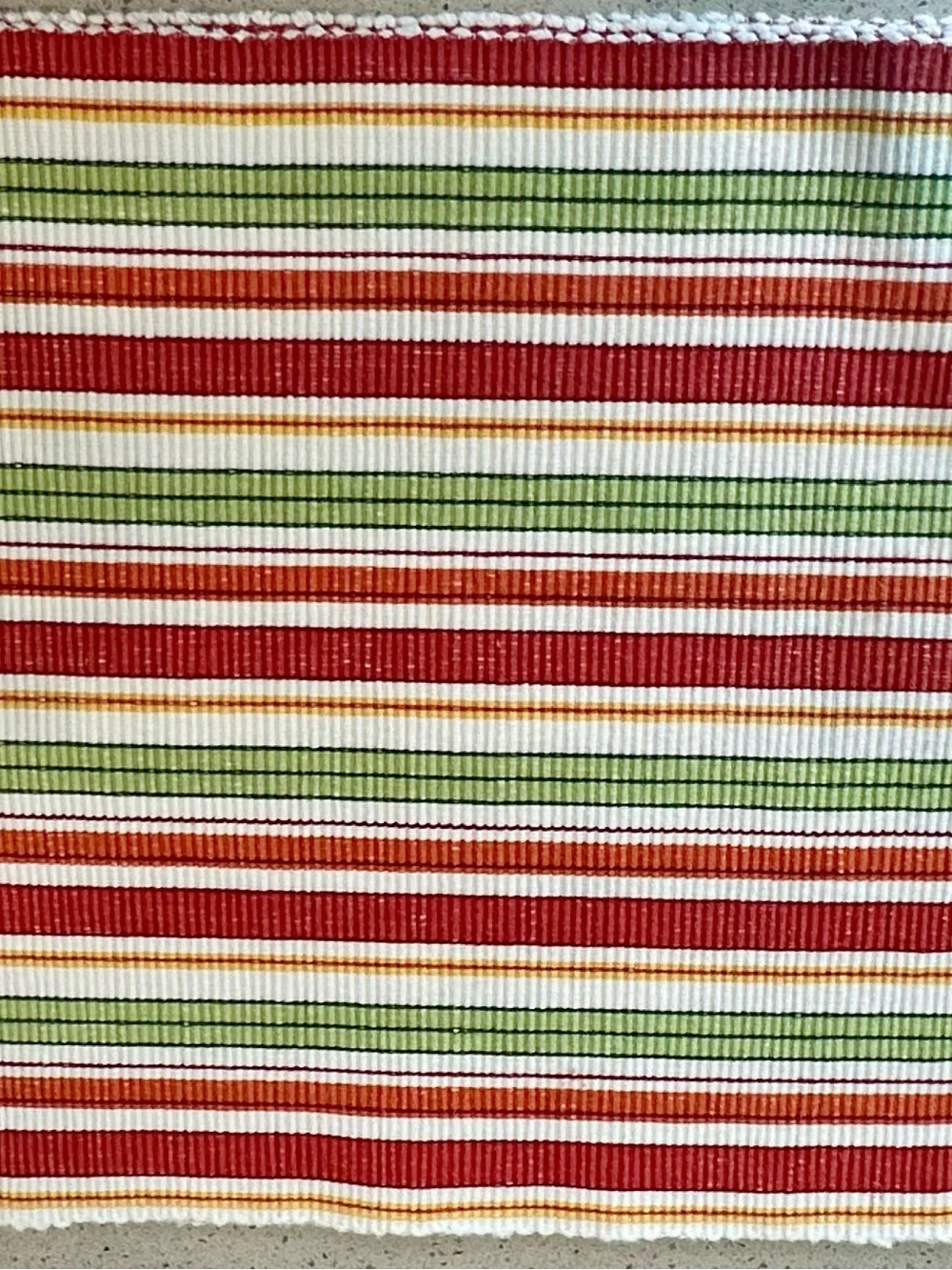Striped Cotton Placemats Set Of 4 in Red, Green and Cream